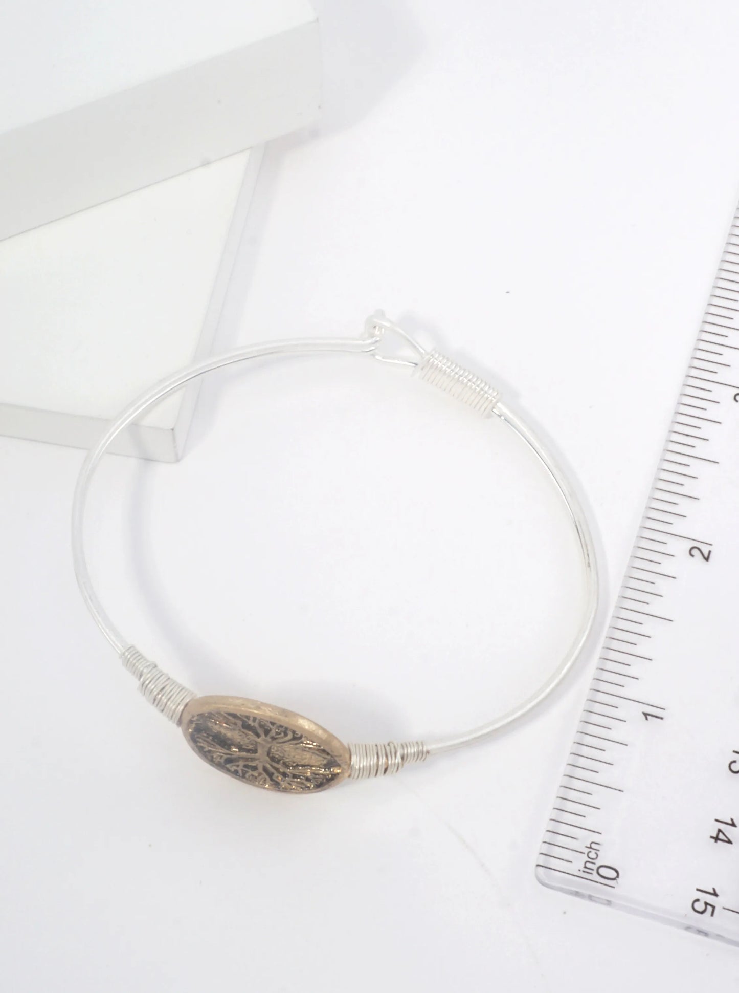 Bangle Bracelet With Tree Of Life Medallion