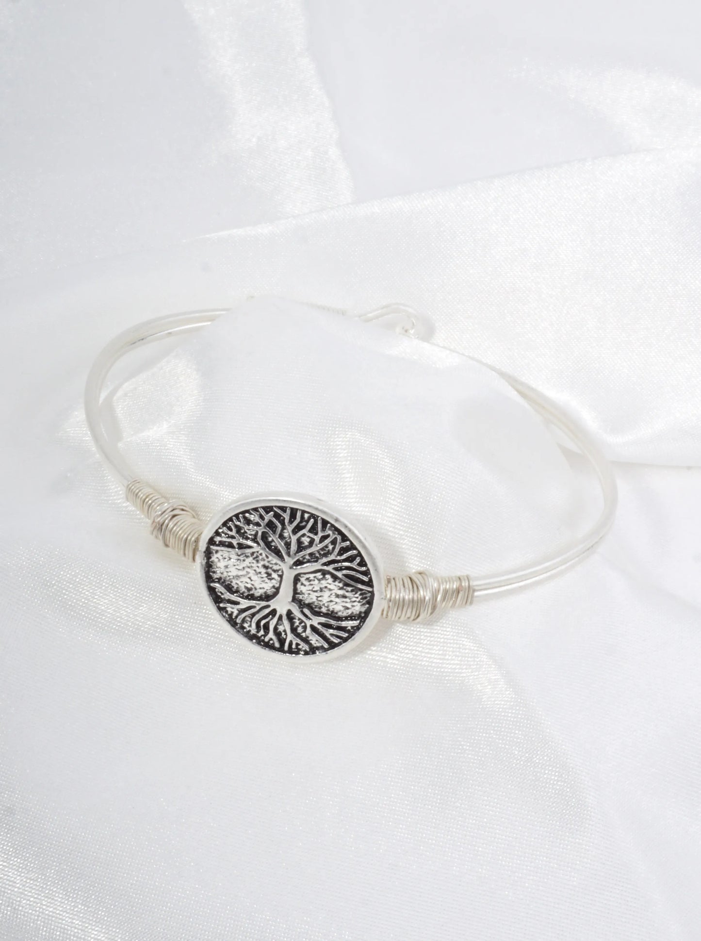 Bangle Bracelet With Tree Of Life Medallion