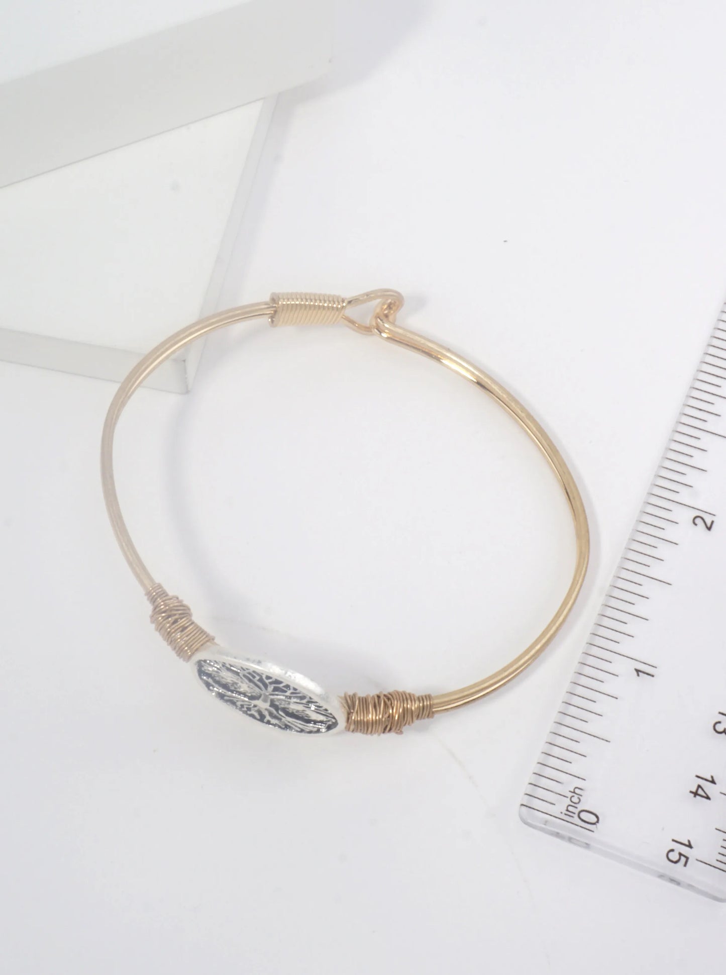 Bangle Bracelet With Tree Of Life Medallion