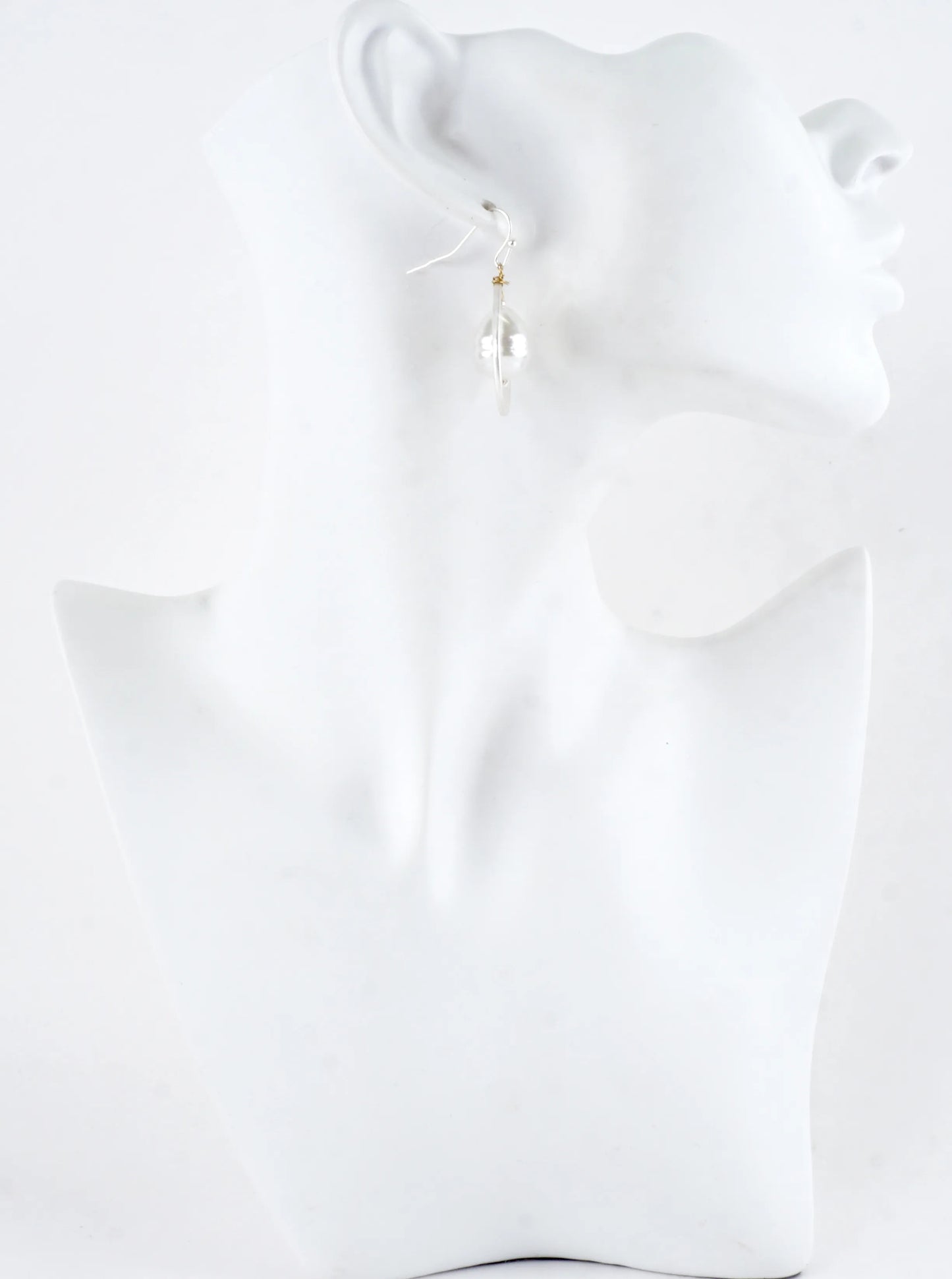 Baroque Pearl Teardrop Wire Drop Earrings