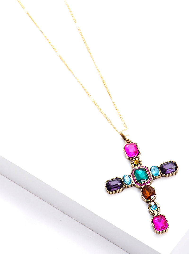 Baroque Gothic Cross Pendant Necklace