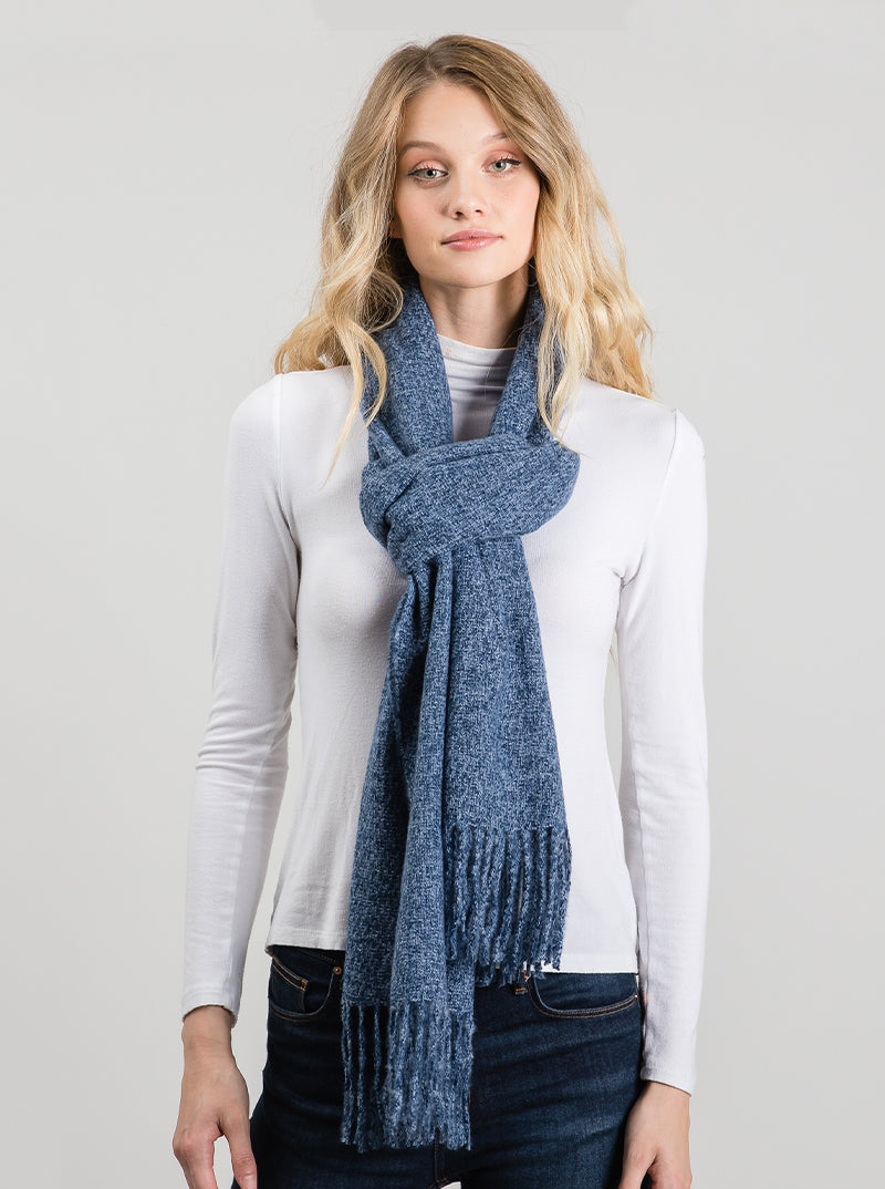 Basic Everyday Oblong Scarf With Fringe