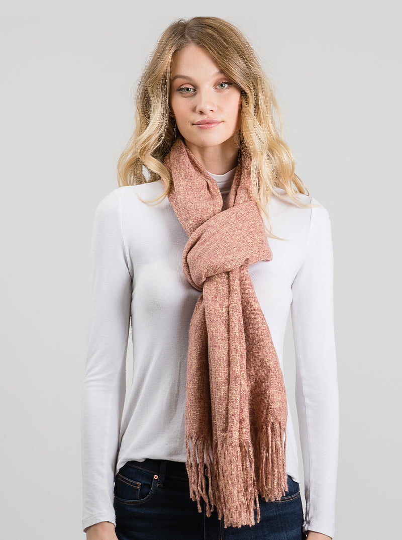 Basic Everyday Oblong Scarf With Fringe