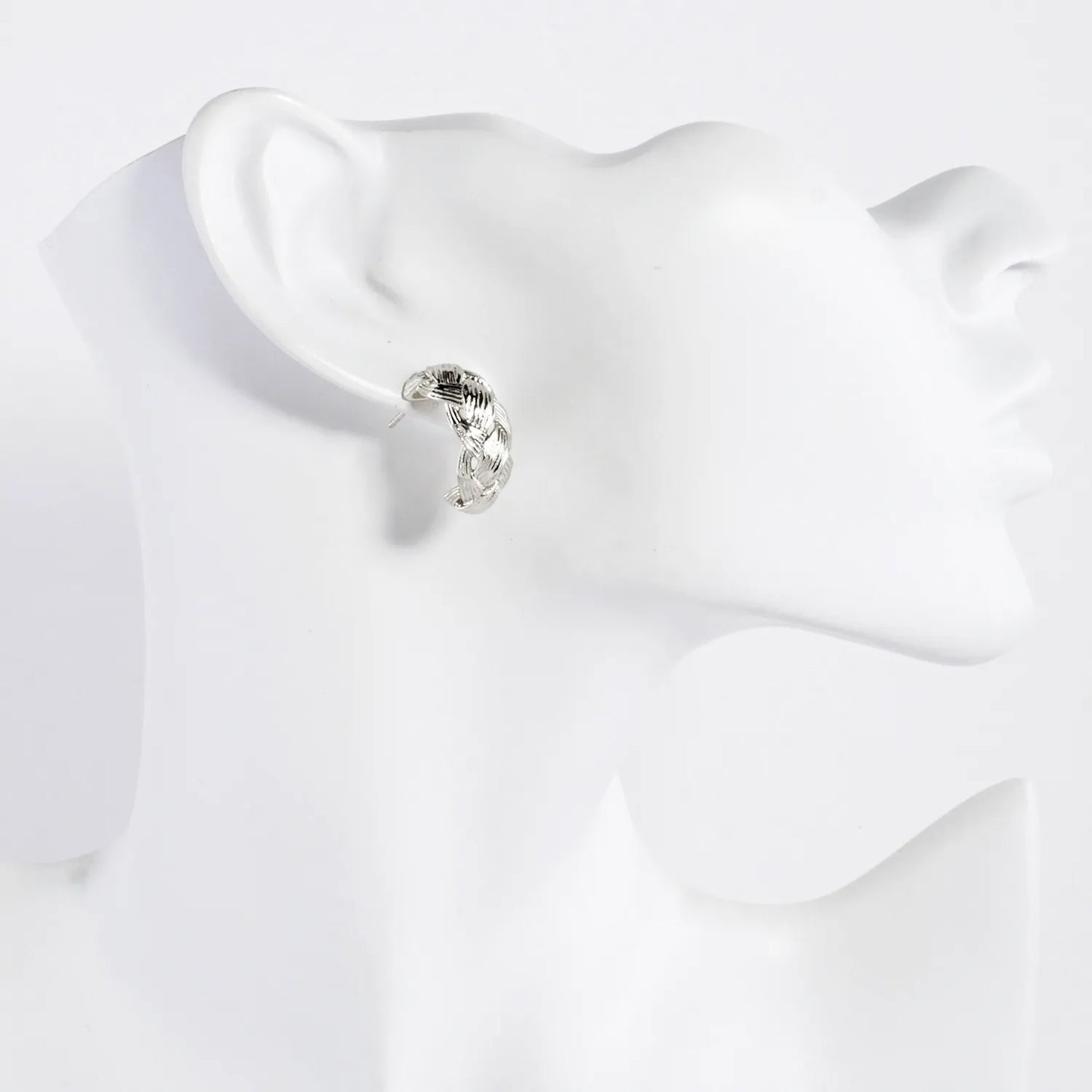 Basket Weave Texture 14K-Gold-Dipped 20mm Brass Hoop Earrings