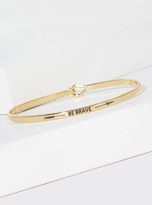 Be Brave Engraved Inspirational Bangle Bracelet