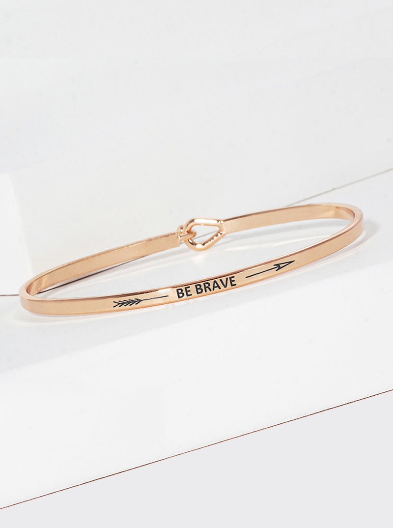 Be Brave Engraved Inspirational Bangle Bracelet