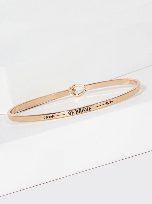 Be Brave Engraved Inspirational Bangle Bracelet