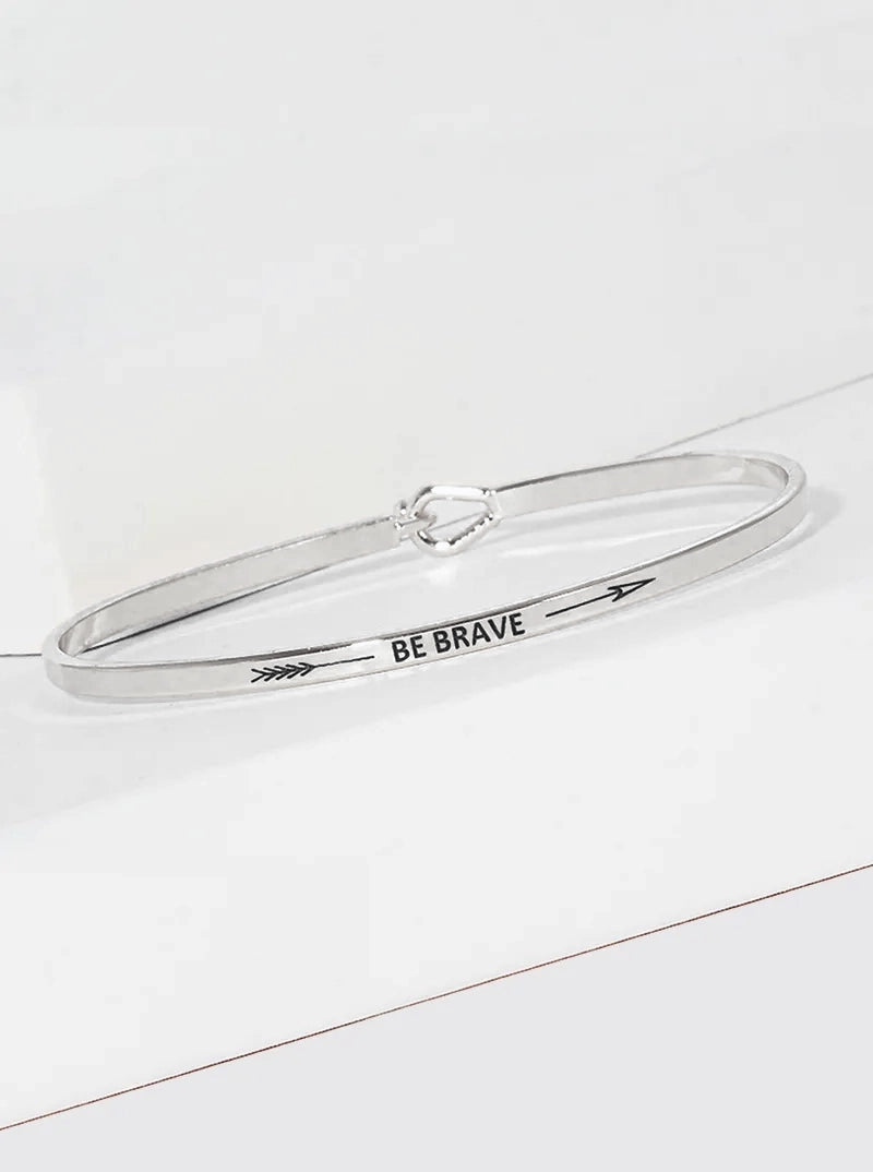 Be Brave Engraved Inspirational Bangle Bracelet