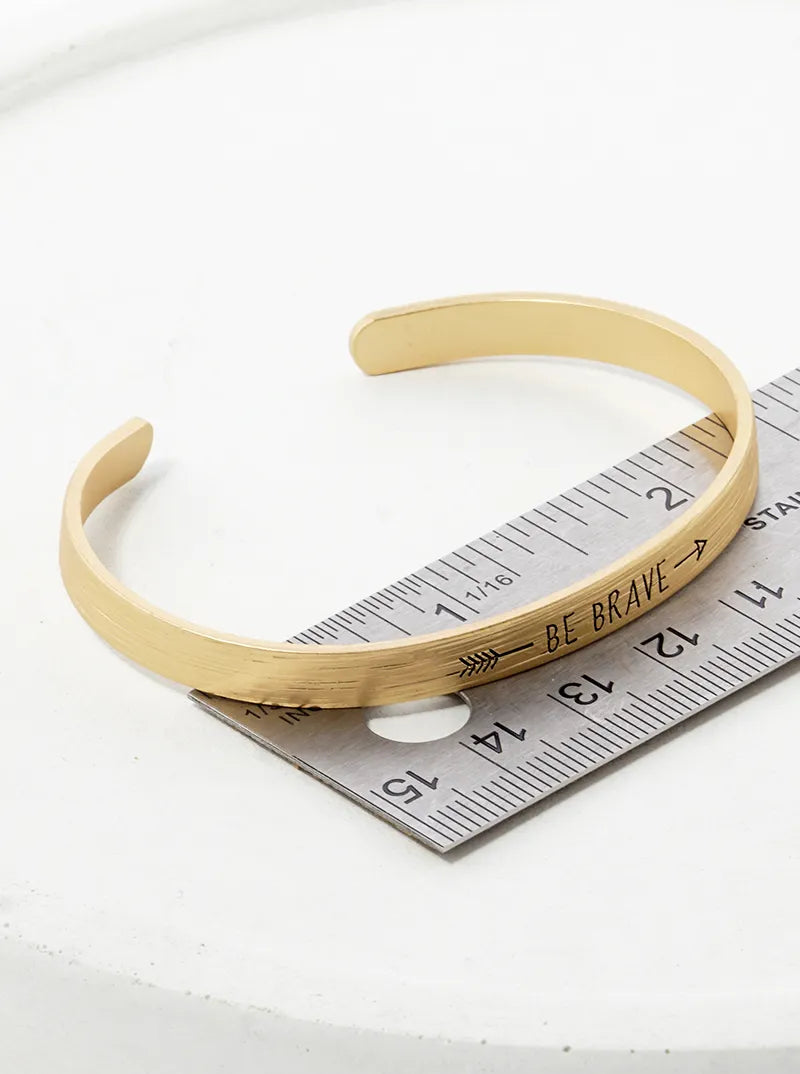 Be Brave Engraved Inspirational Cuff Bracelet