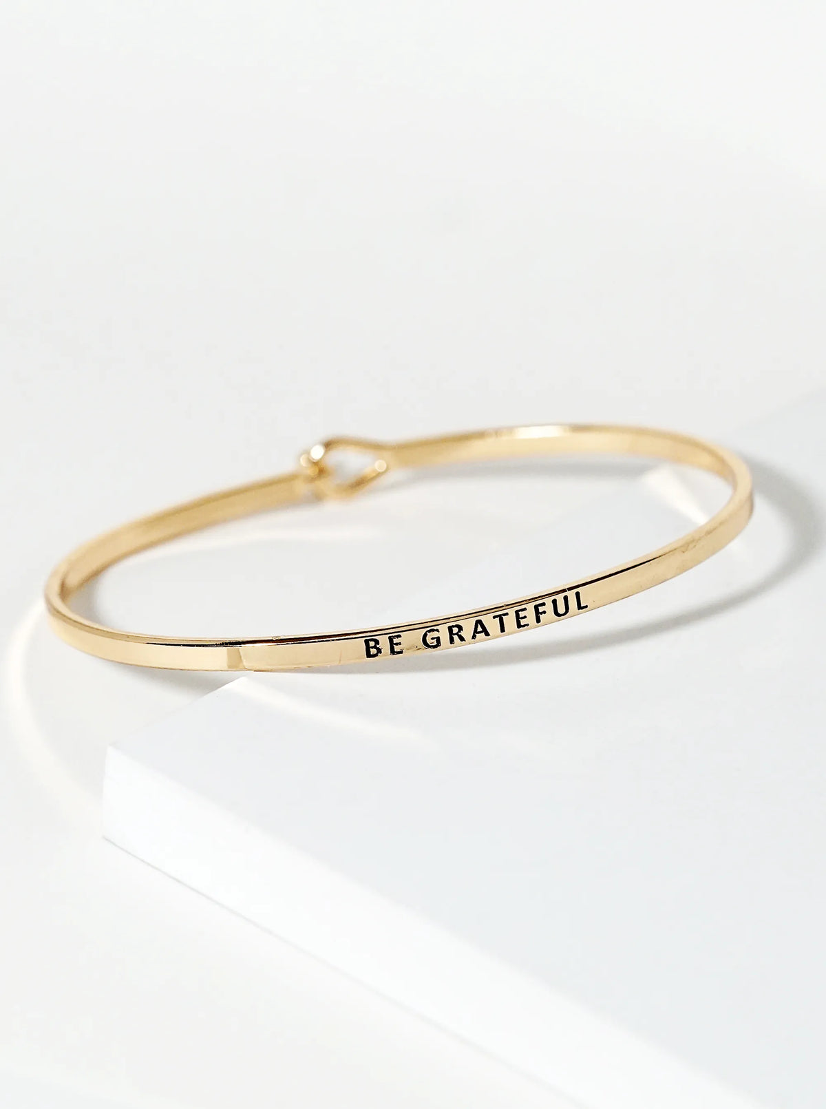 Be Grateful Engraved Inspirational Bangle Bracelet