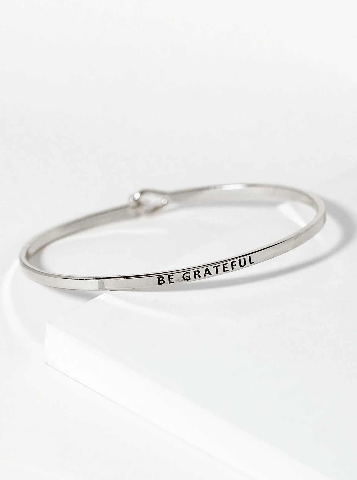 Be Grateful Engraved Inspirational Bangle Bracelet