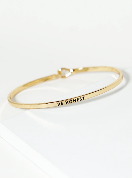 Be Honest Engraved Inspirational Bangle Bracelet