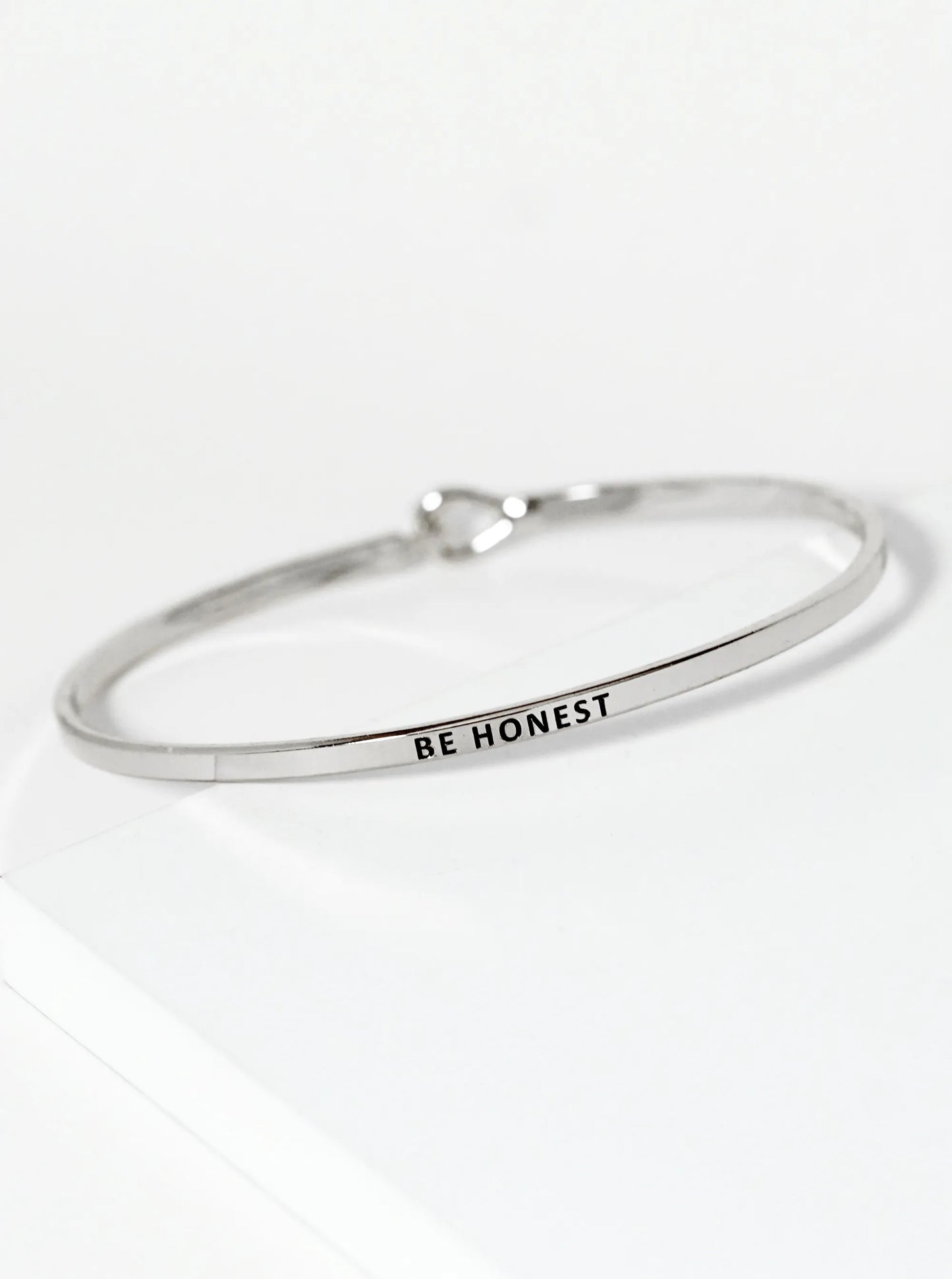 Be Honest Engraved Inspirational Bangle Bracelet