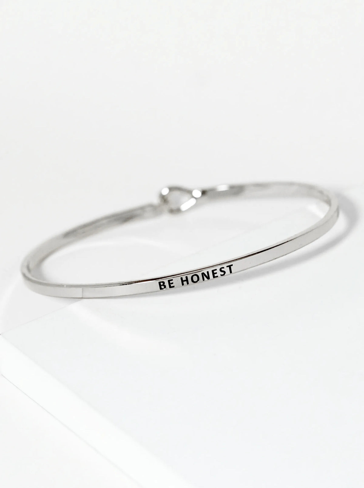 Be Honest Engraved Inspirational Bangle Bracelet