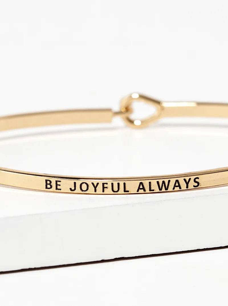 Be Joyful Always Engraved Inspirational Bangle Bracelet