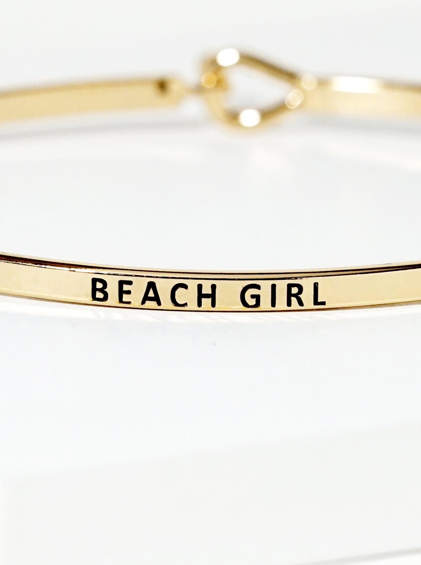 Beach Girl Engraved Inspirational Bangle Bracelet