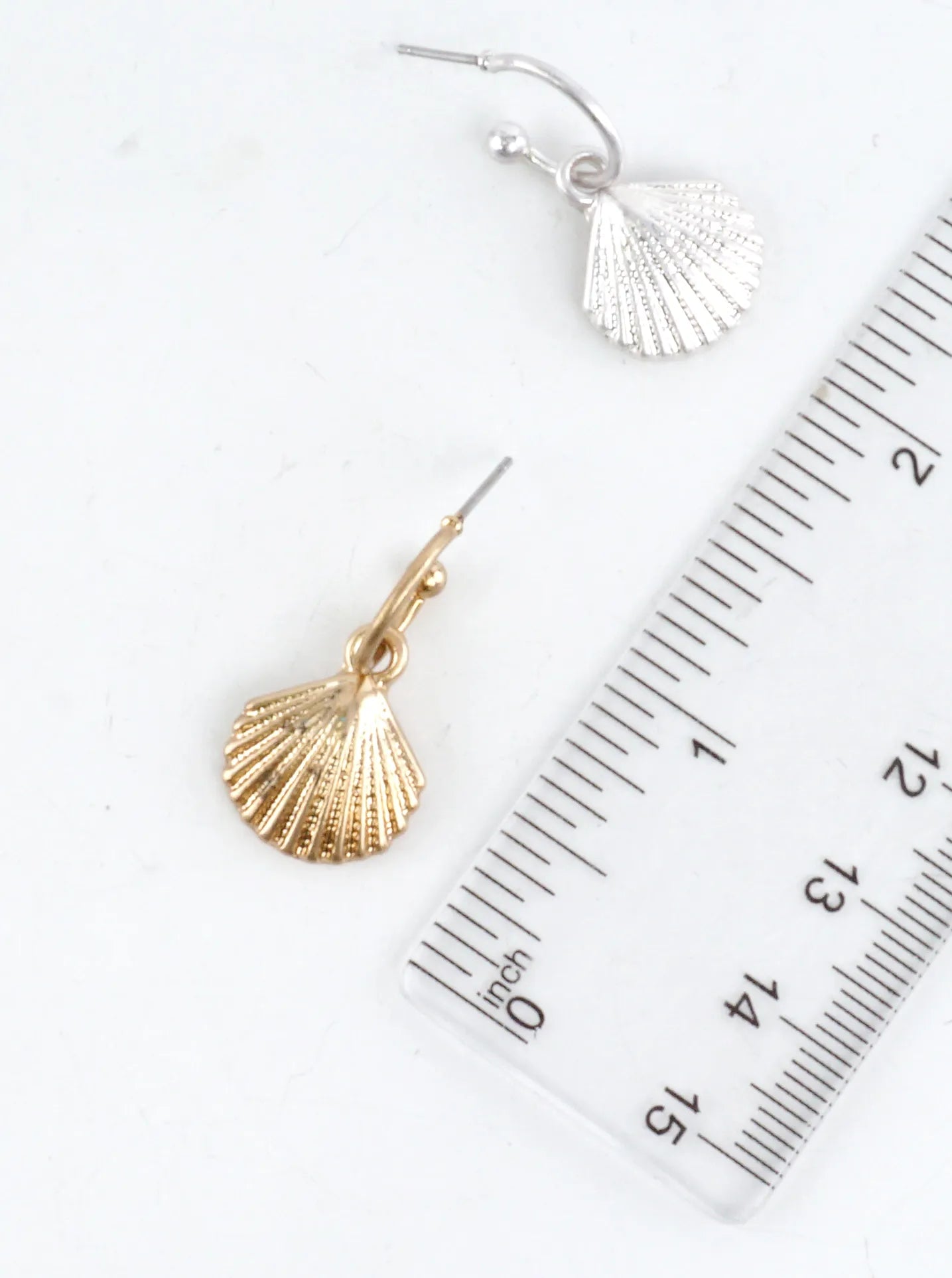 Beach Sea Shell Drop Hoop Earrings