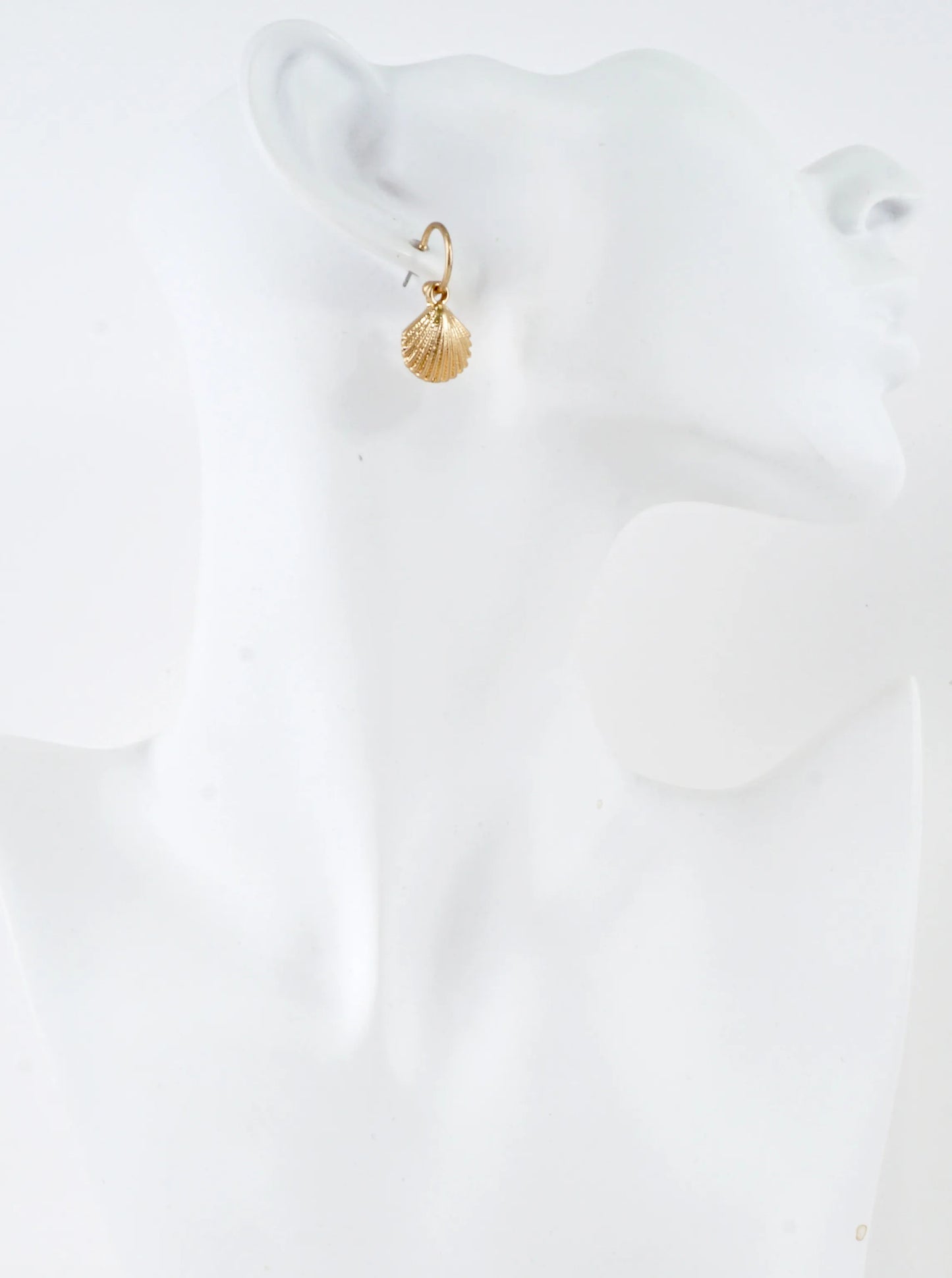 Beach Sea Shell Drop Hoop Earrings