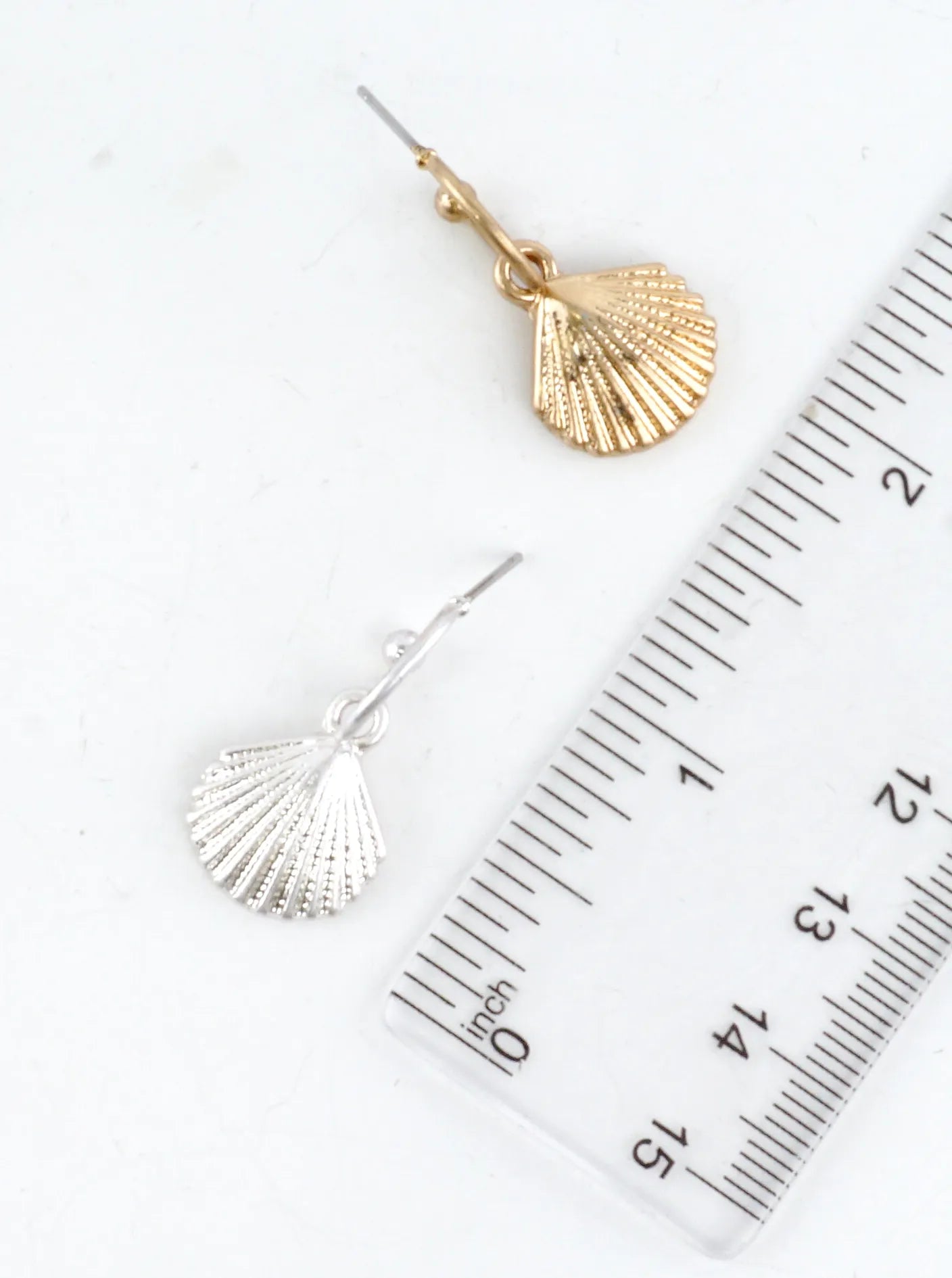 Beach Sea Shell Drop Hoop Earrings
