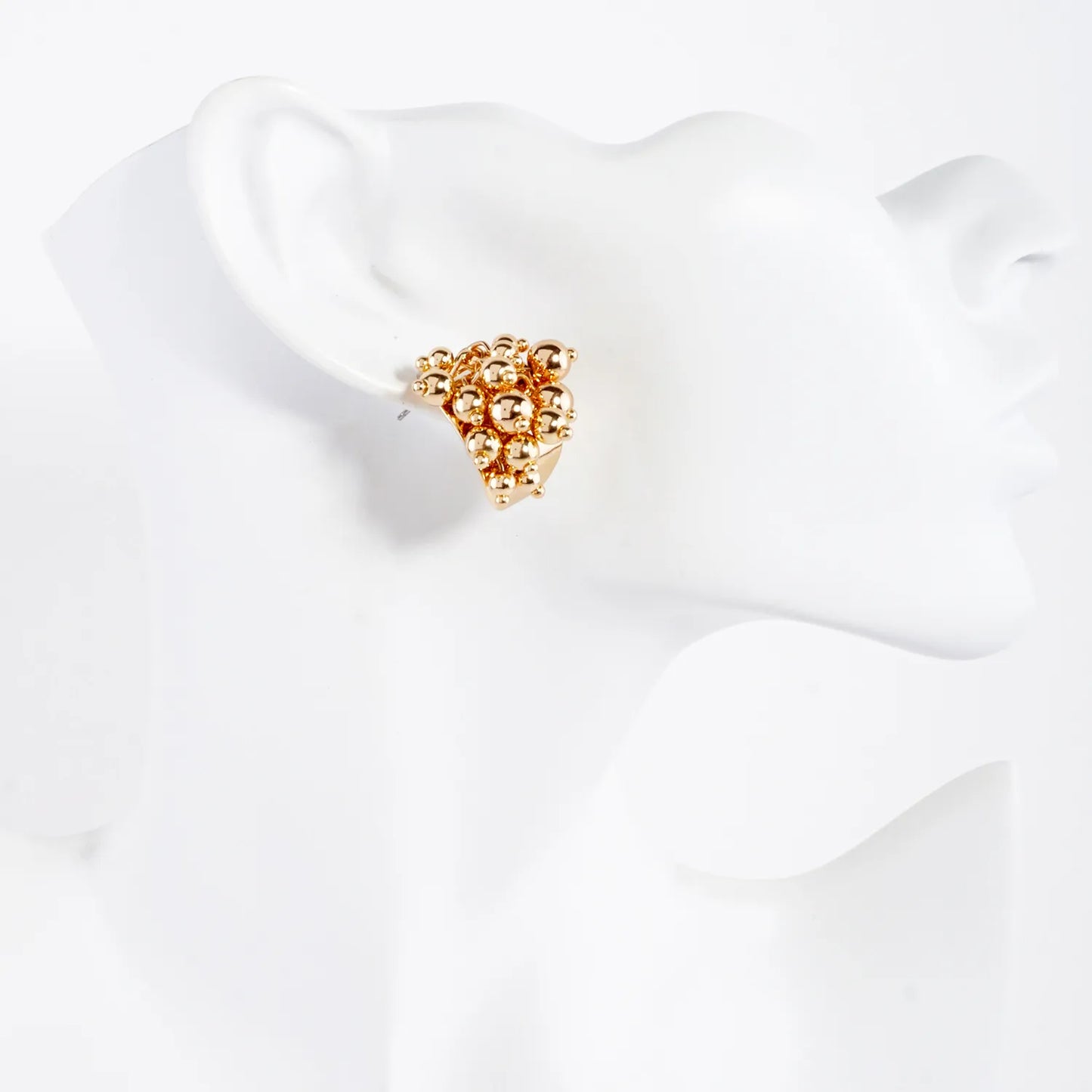 Bead Cluster 20mm Half Hoop Earrings