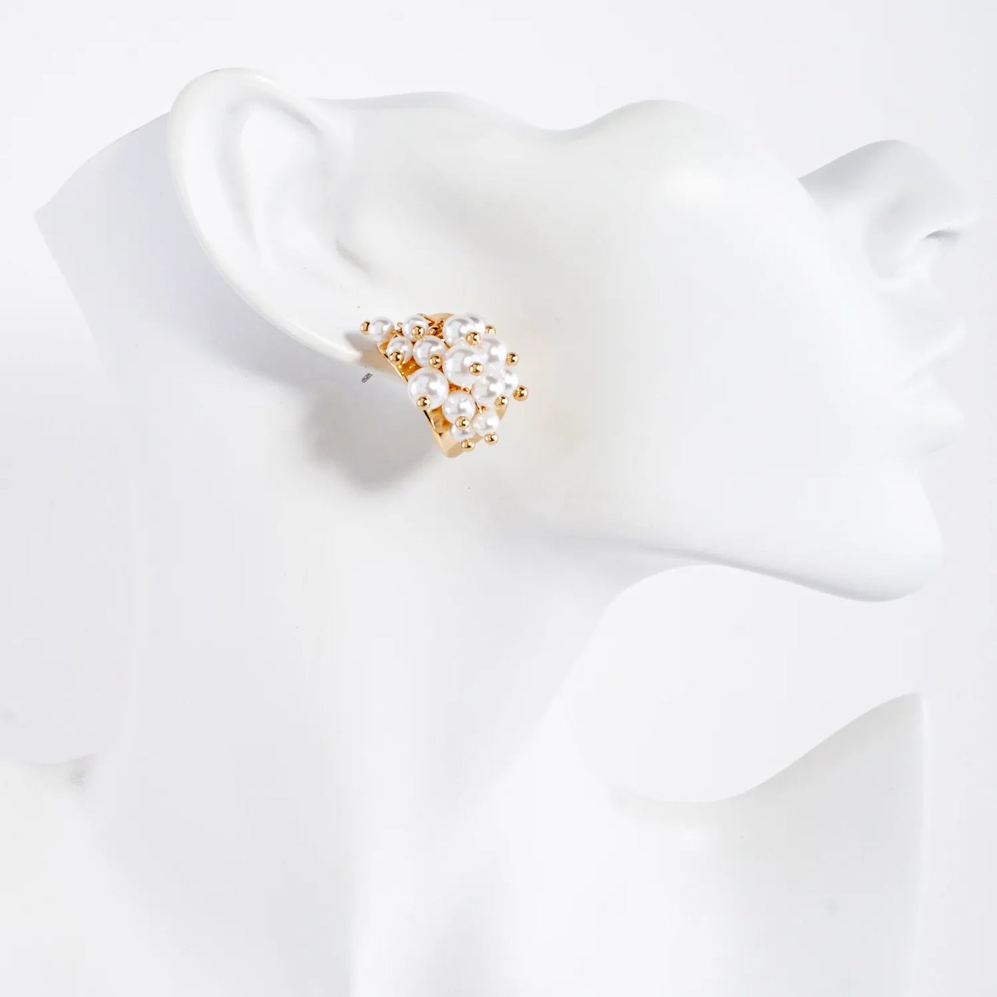 Bead Cluster 20mm Half Hoop Earrings