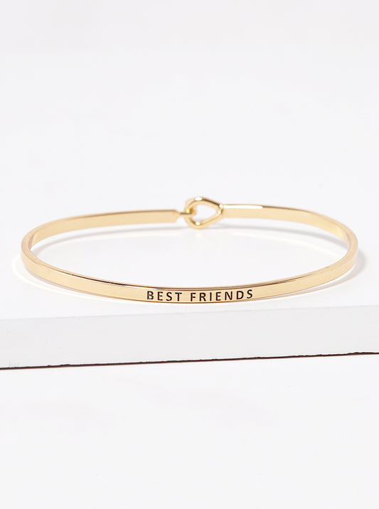 Best Friends Engraved Inspirational Bangle Bracelet