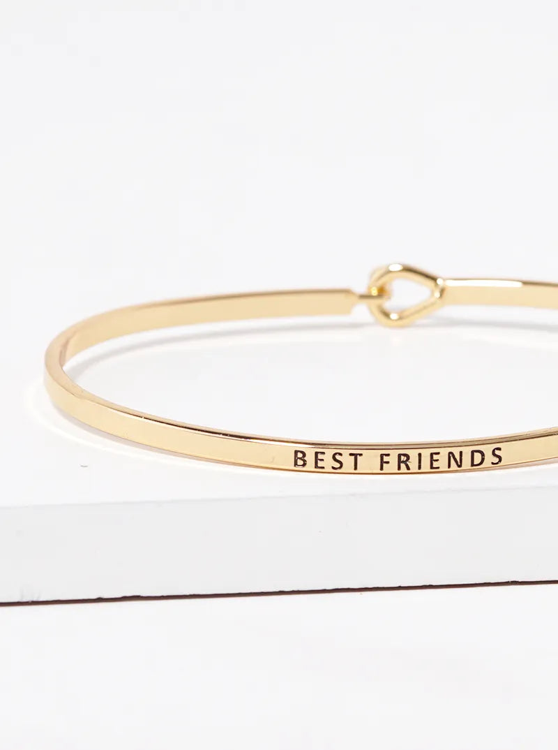 Best Friends Engraved Inspirational Bangle Bracelet