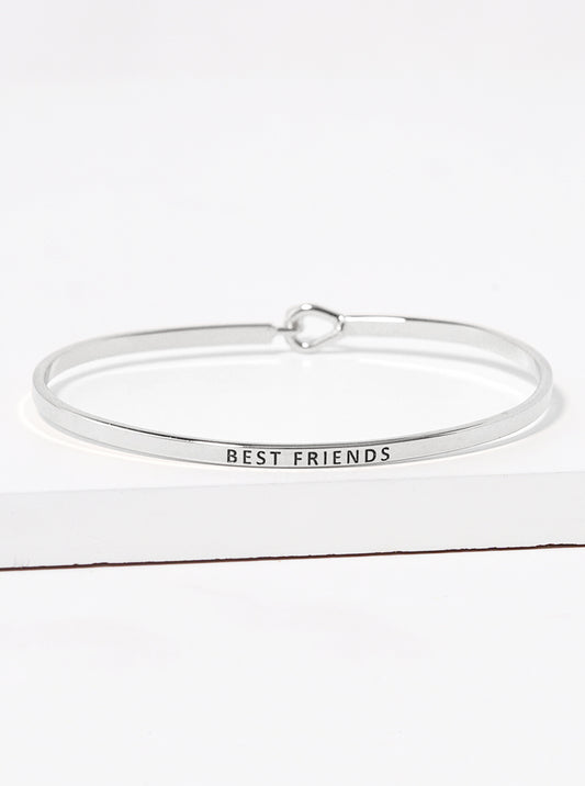 Best Friends Engraved Inspirational Bangle Bracelet