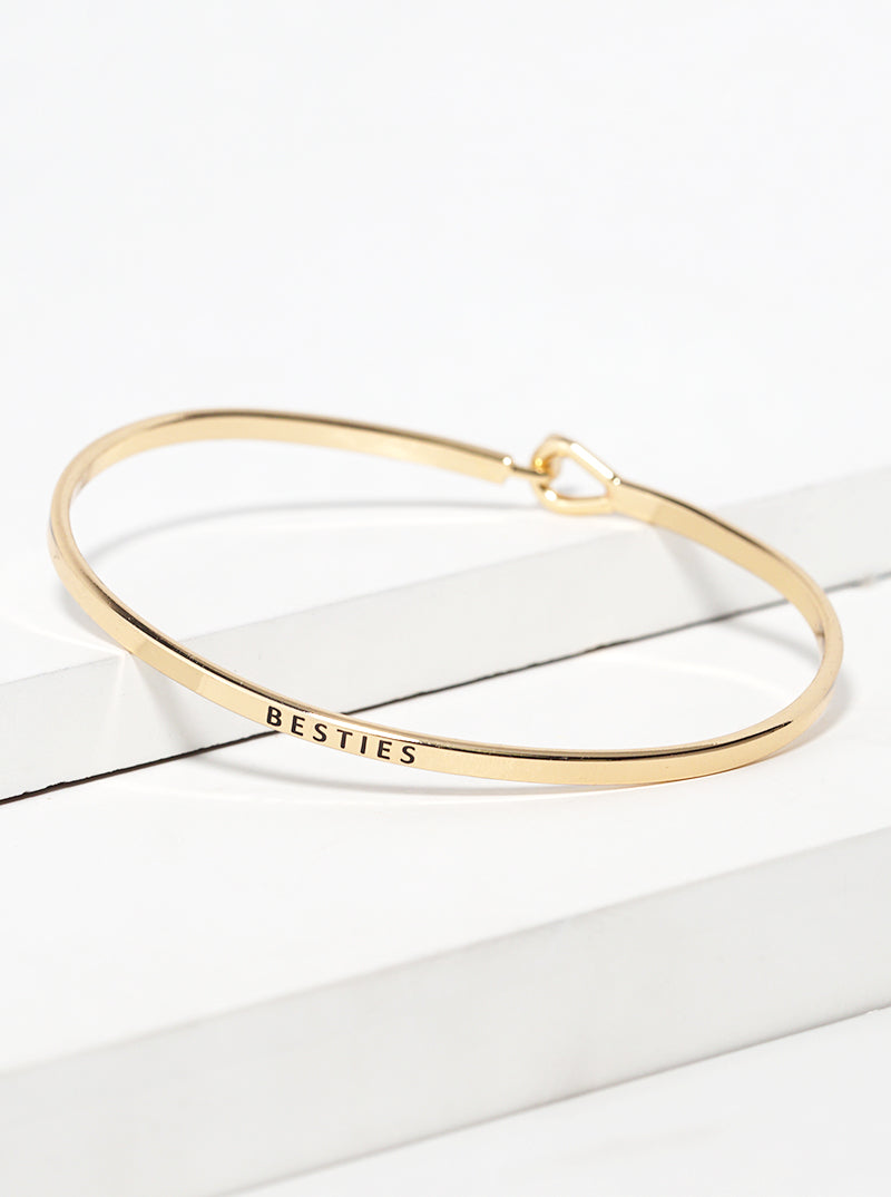 Besties Engraved Inspirational Bangle Bracelet