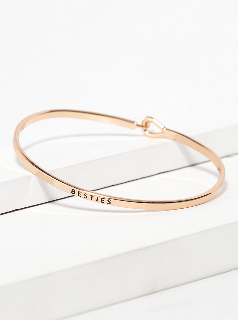 Besties Engraved Inspirational Bangle Bracelet