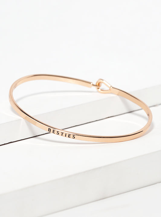 Besties Engraved Inspirational Bangle Bracelet