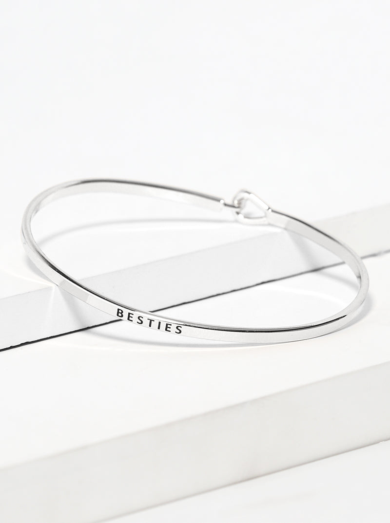 Besties Engraved Inspirational Bangle Bracelet