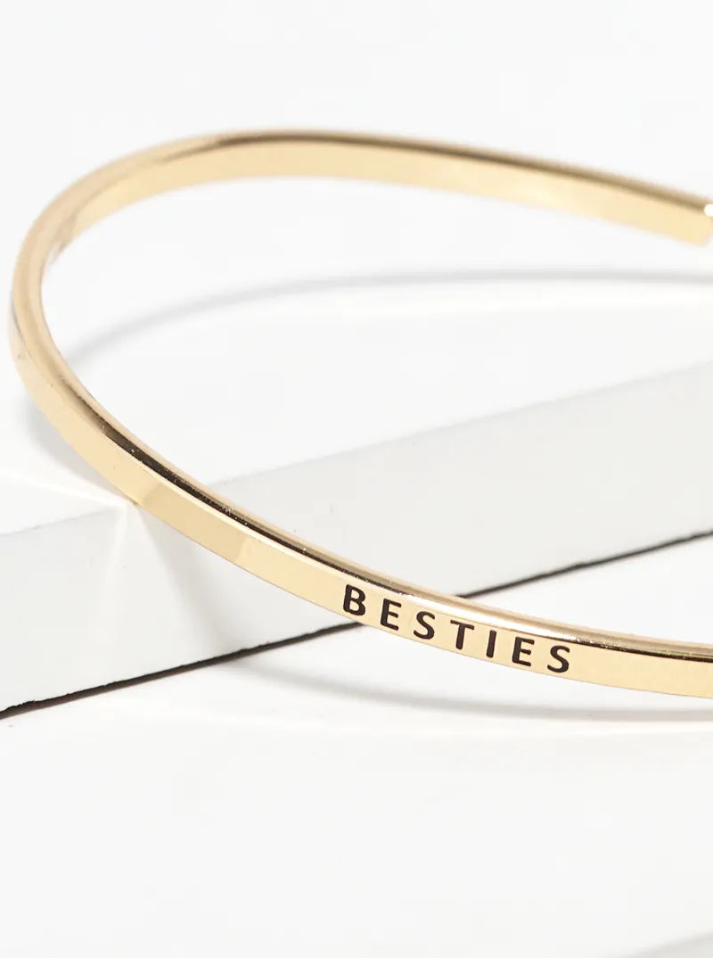 Besties Engraved Inspirational Bangle Bracelet
