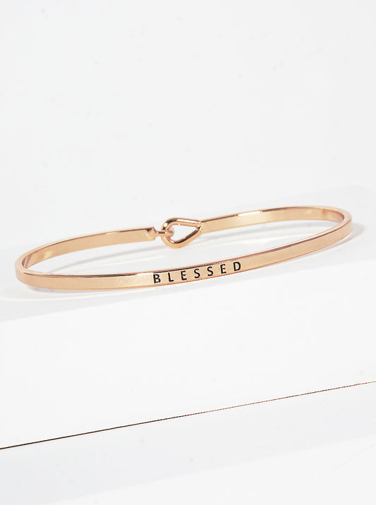 Blessed Engraved Inspirational Bangle Bracelet