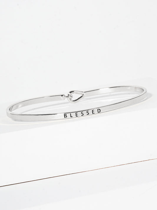 Blessed Engraved Inspirational Bangle Bracelet