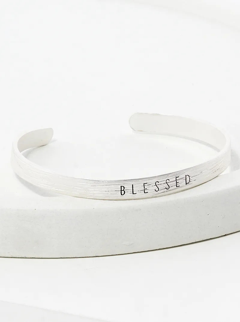 Blessed Engraved Inspirational Cuff Bracelet