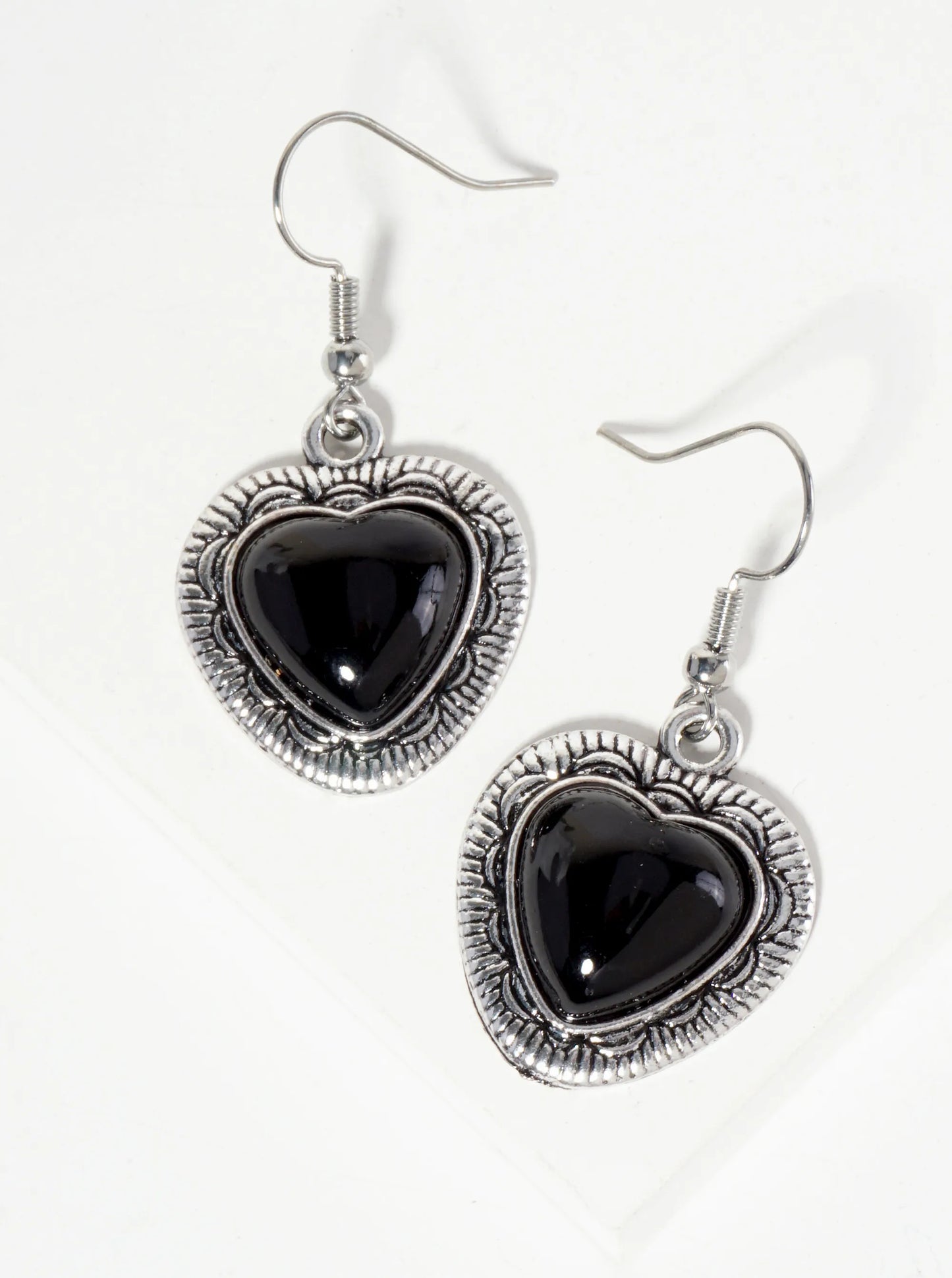 Bohemian Semi-Precious Natural-Stone Heart-Shaped Western Dangle Drop Earrings