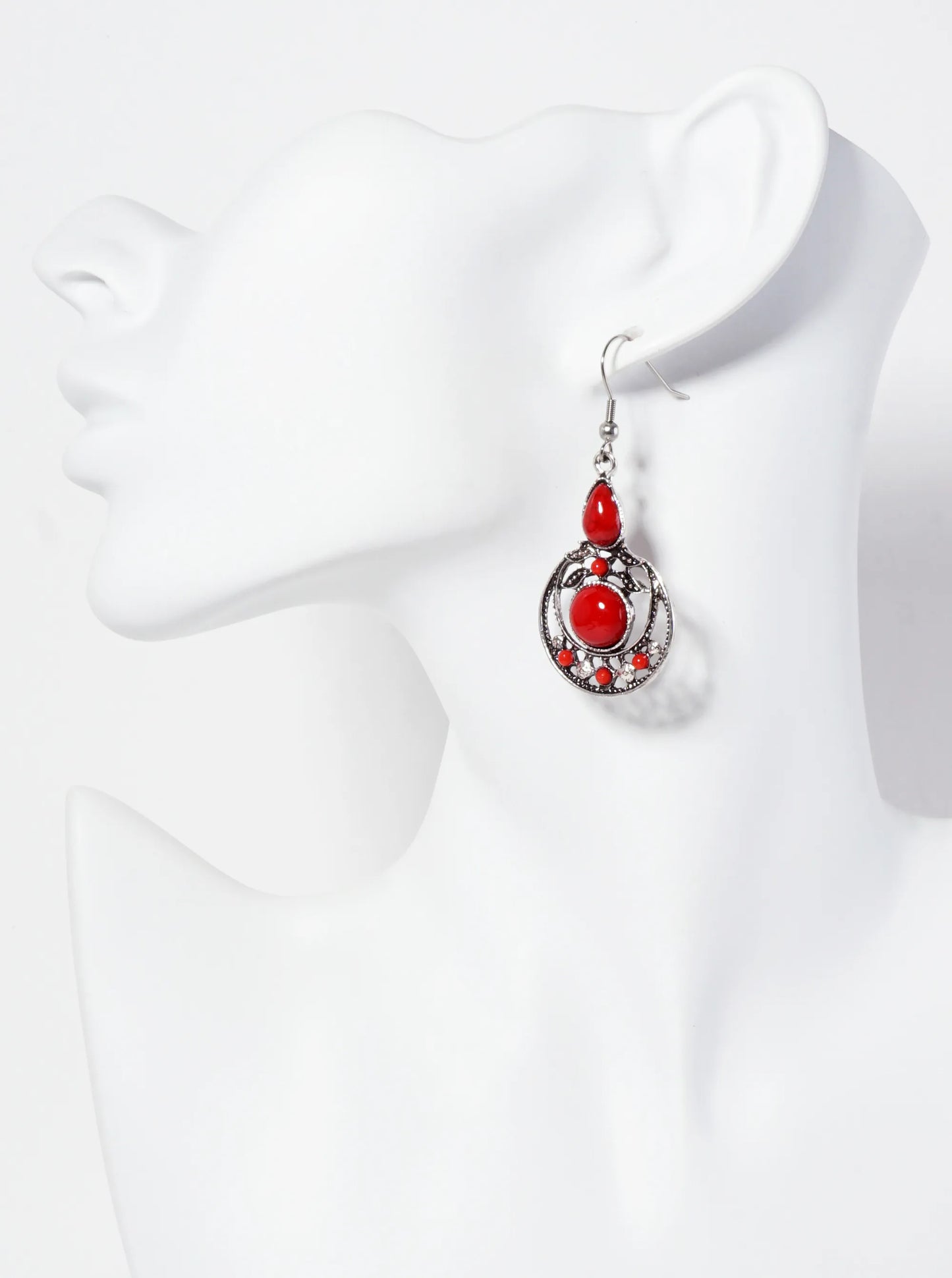 Bohemian Semi-Precious Natural-Stone Western Statement Dangle Drop Earrings