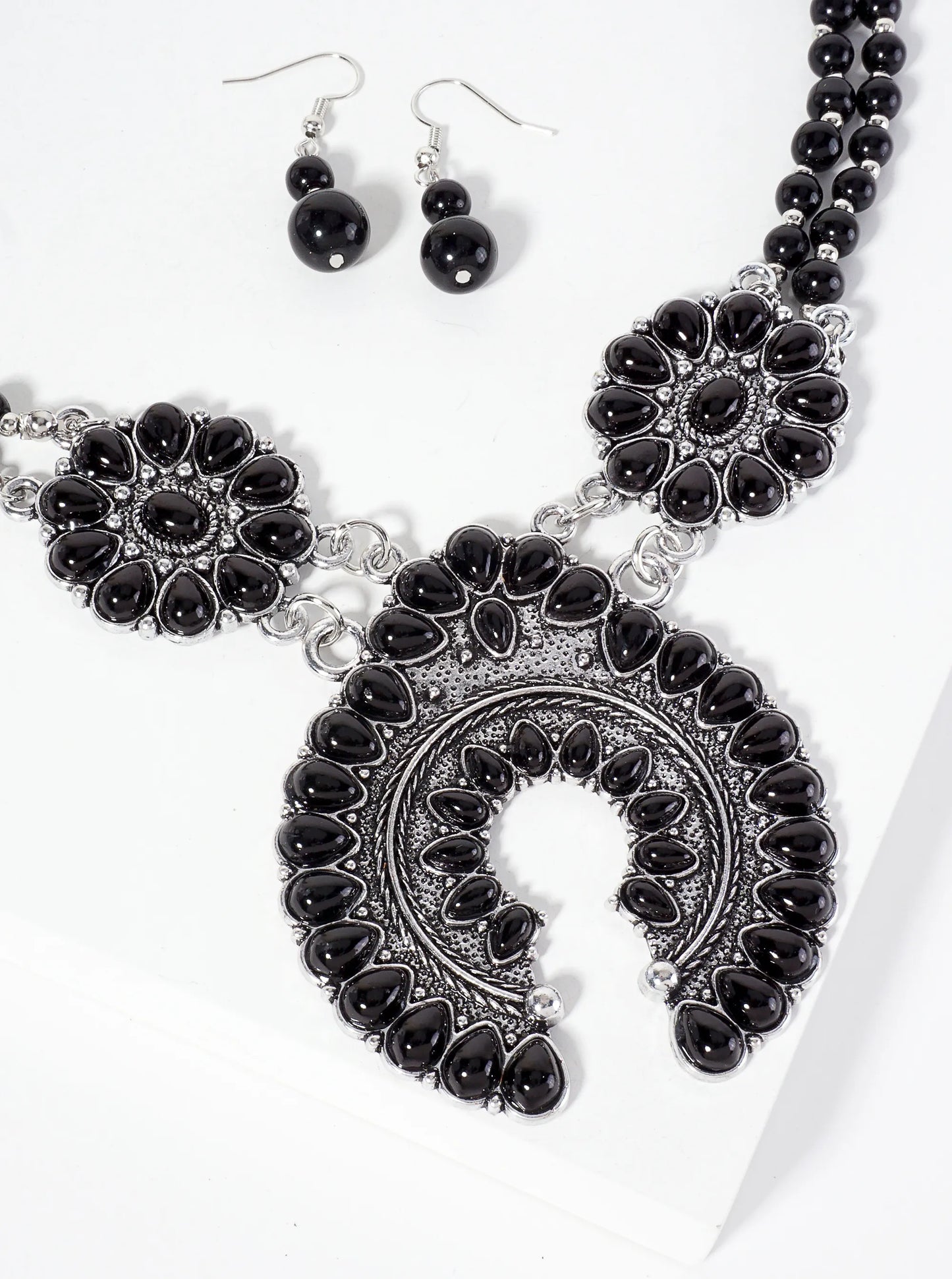 Bohemian Western Statement Bib Necklace Set-with-Earrings