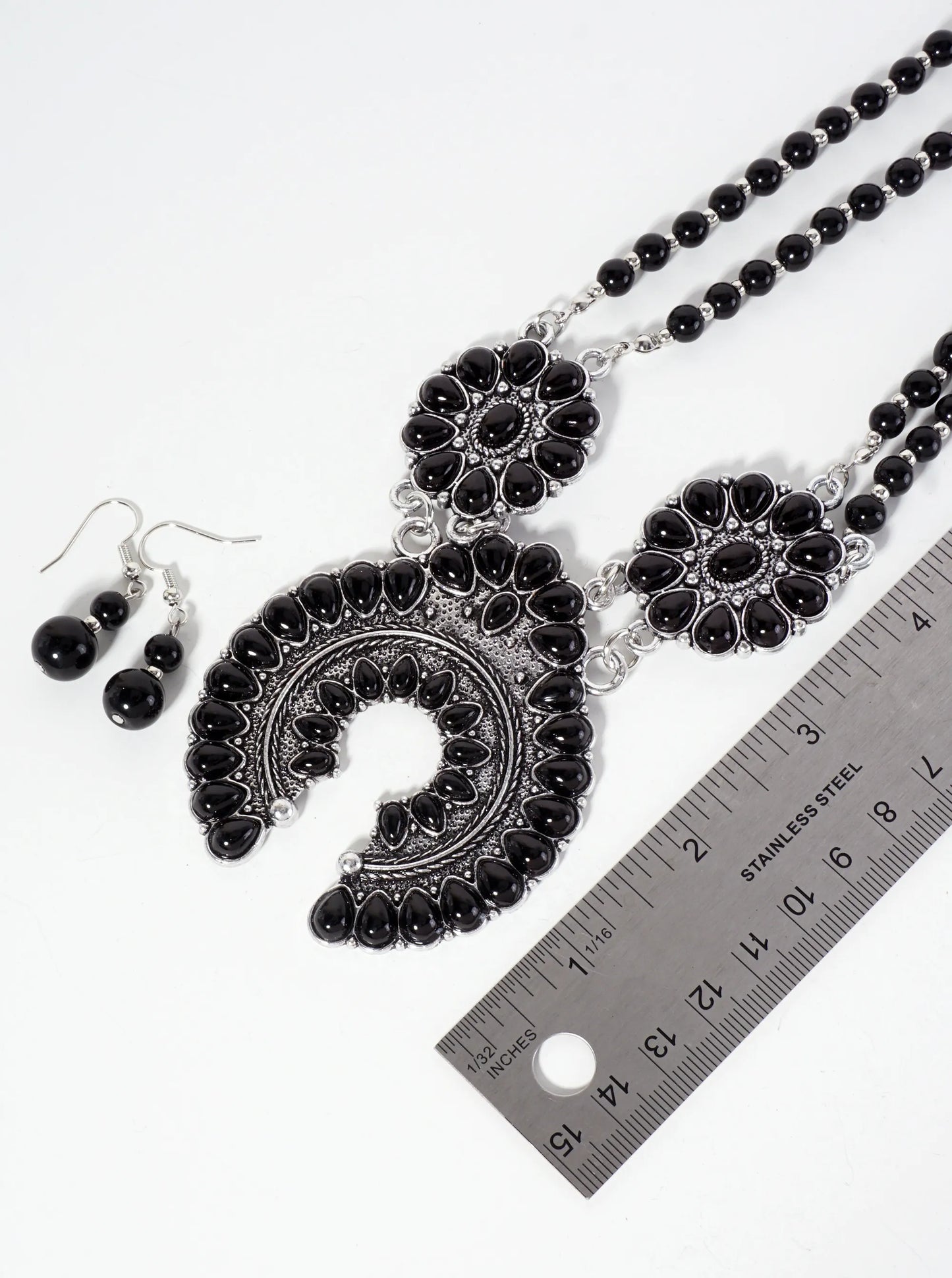 Bohemian Western Statement Bib Necklace Set-with-Earrings