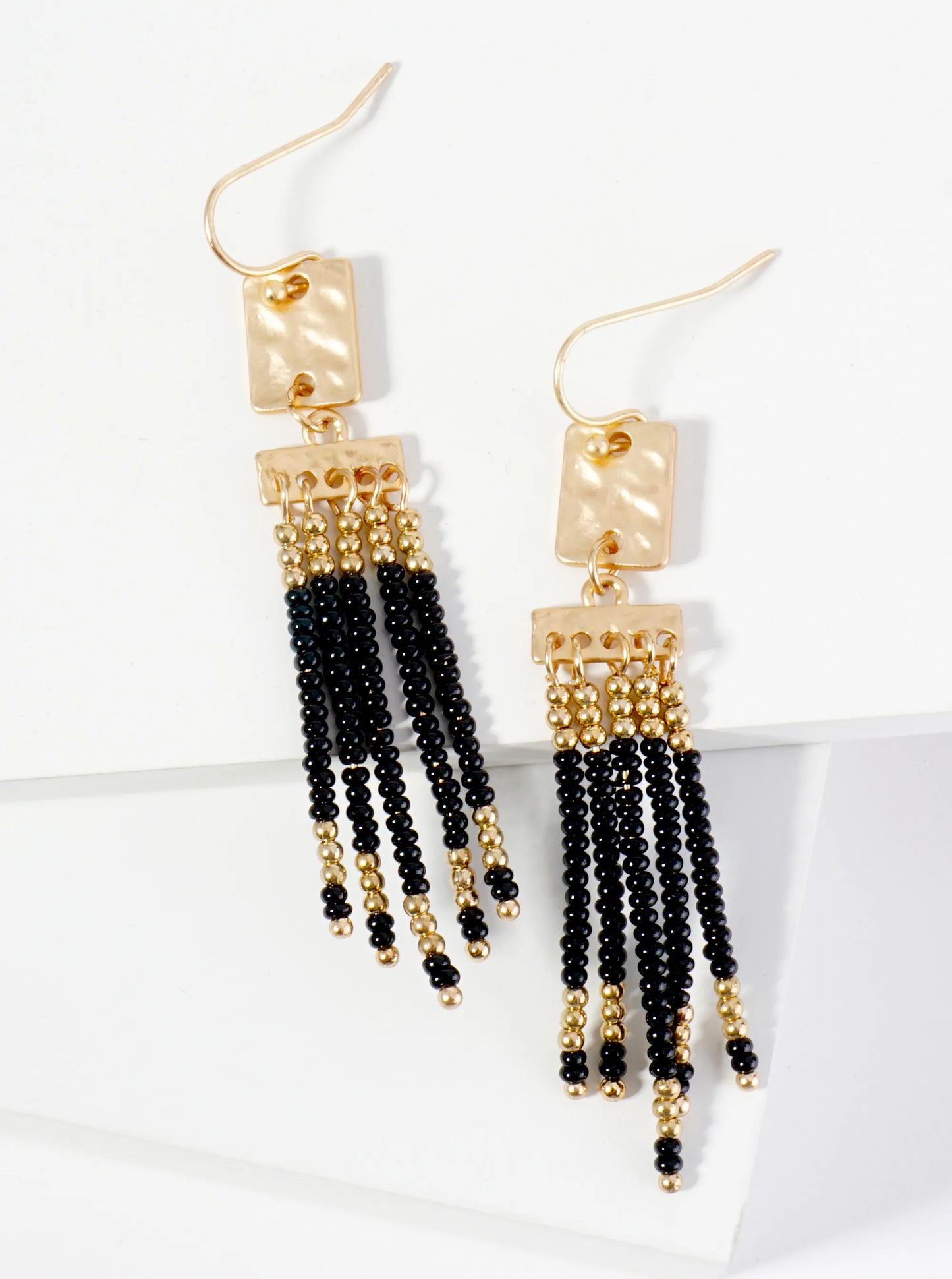 Boho Chic Seed Bead Fringe Earrings