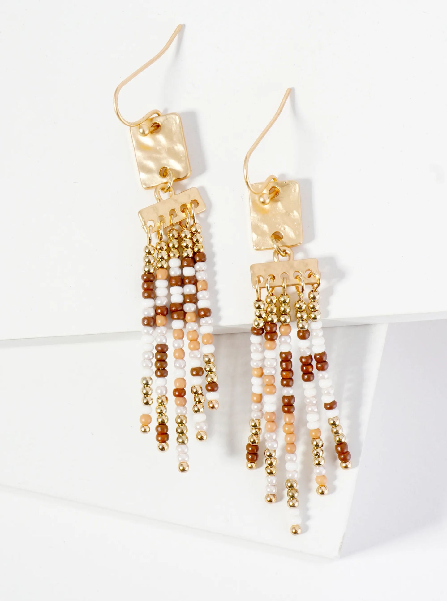 Boho Chic Seed Bead Fringe Earrings