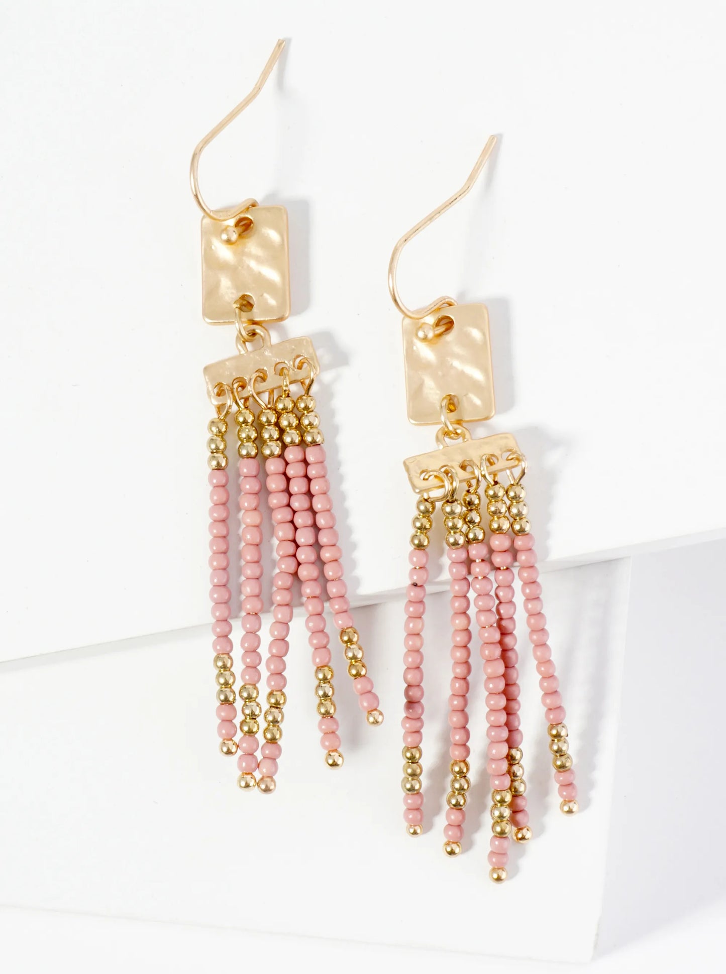 Boho Chic Seed Bead Fringe Earrings