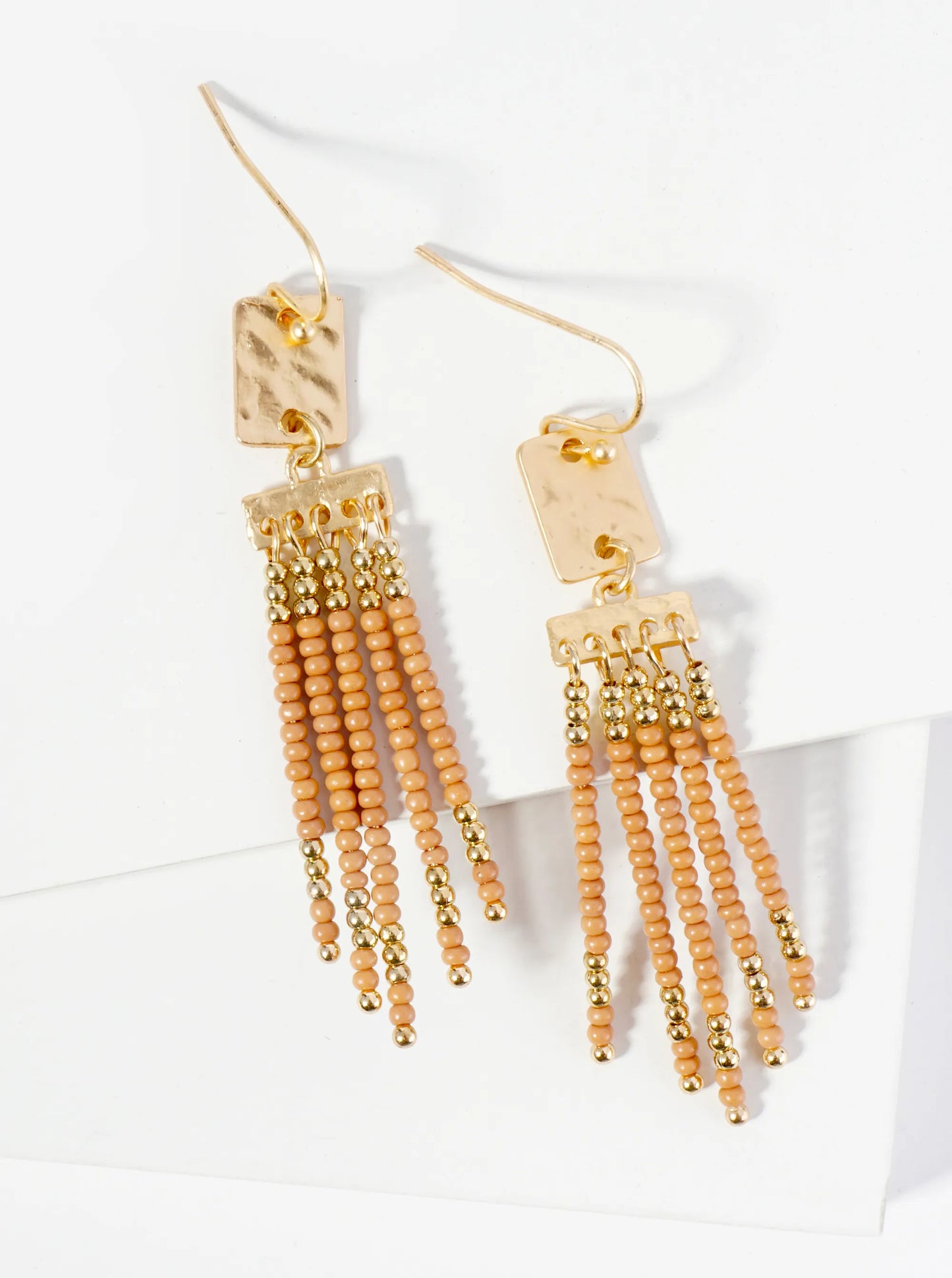 Boho Chic Seed Bead Fringe Earrings