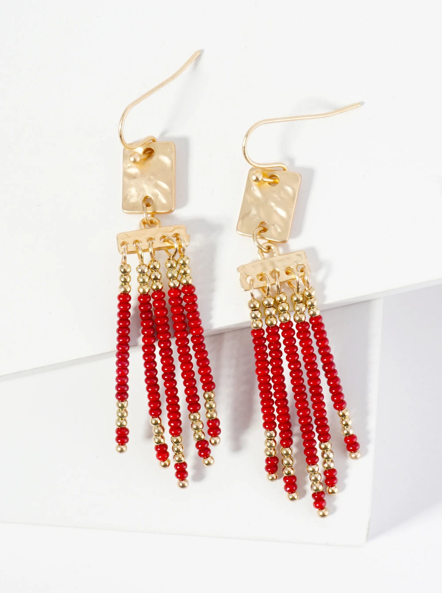 Boho Chic Seed Bead Fringe Earrings