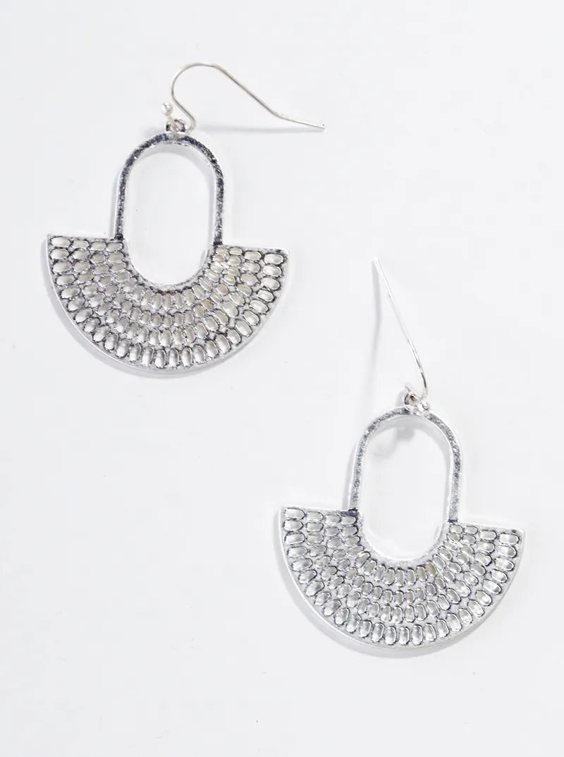 Boho Patterned Metal Dangle Drop Earrings