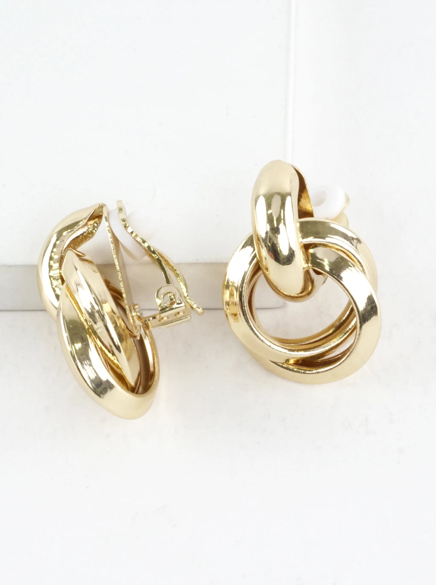 Bold Twisted Knot Clip-On Door Knocker Earrings