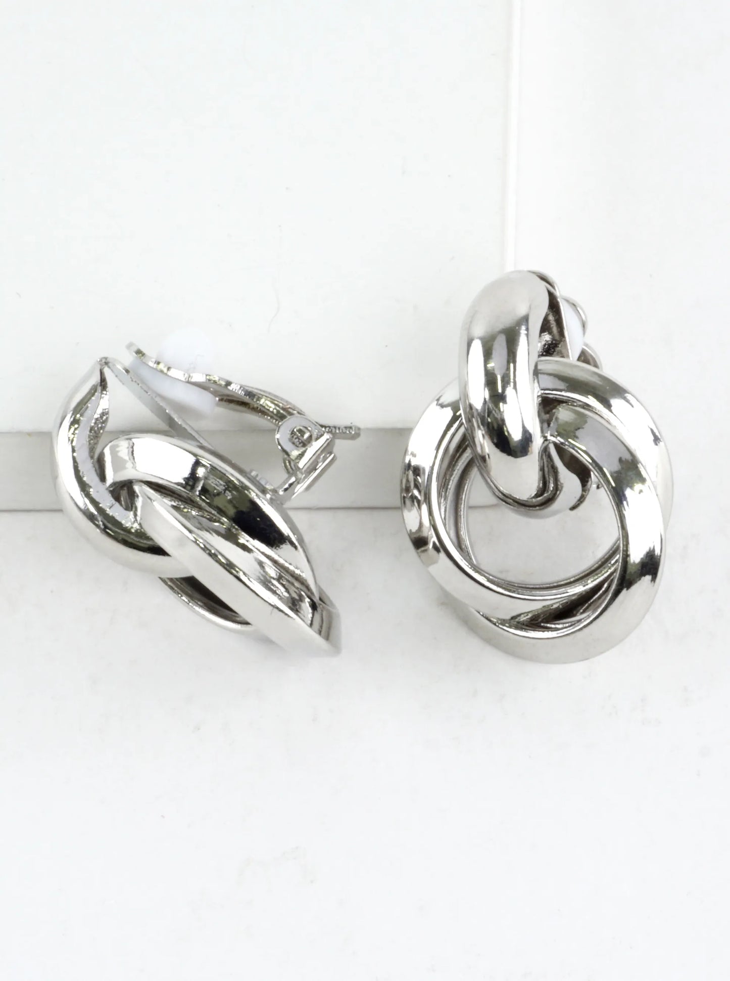 Bold Twisted Knot Clip-On Door Knocker Earrings