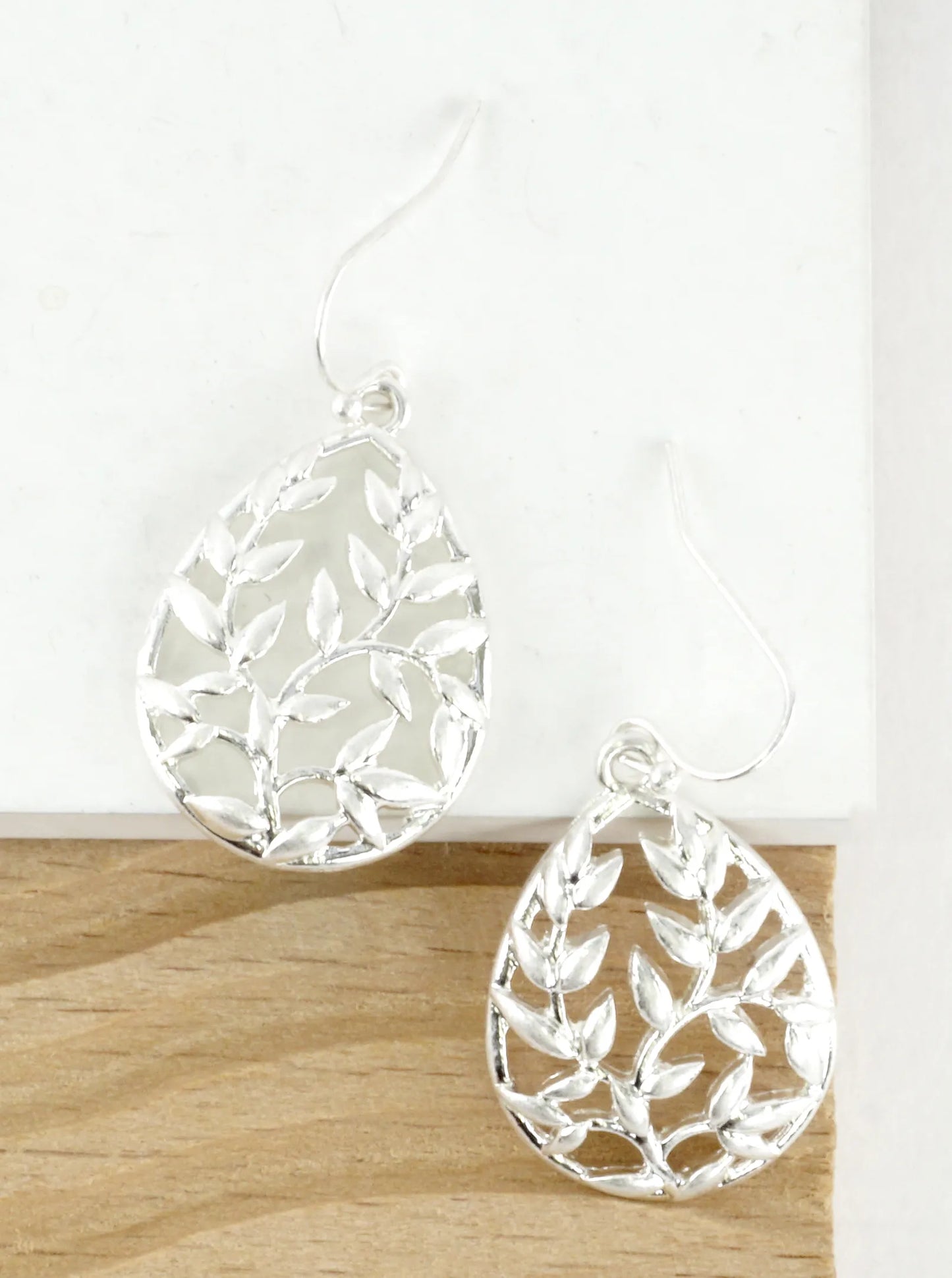 Botanical Openwork Teardrop Drop Earrings