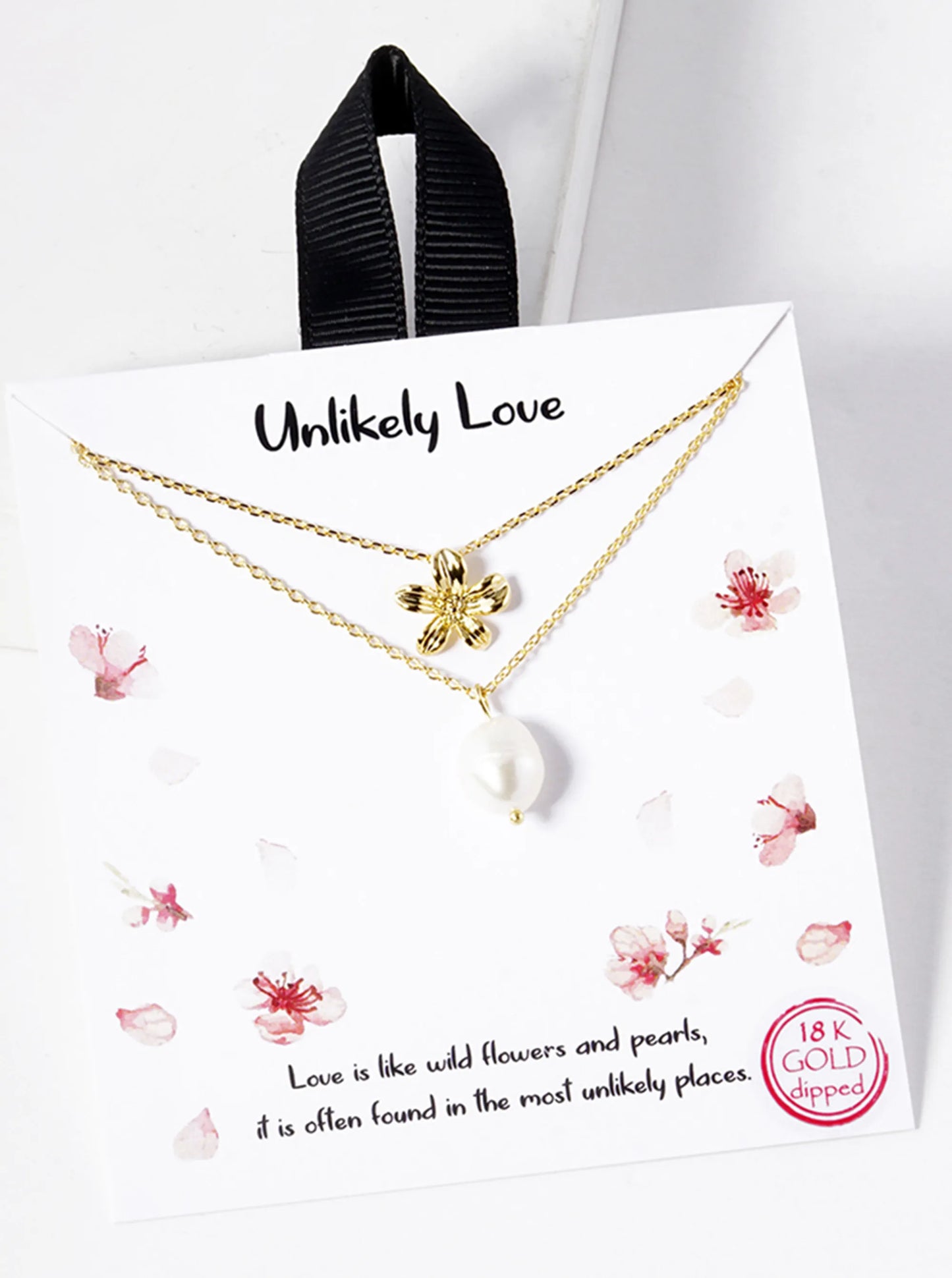 Botanical-Theme 18K-Gold-Dipped Brass Flower And Freshwater-Pearl Pendant Layered Necklace